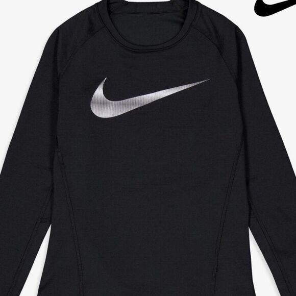 Nike Boys Pro Warm Standard-Fit Logo-Print
Long-Sleeve T-Shirt - Black/white - Picture 6 of 13
